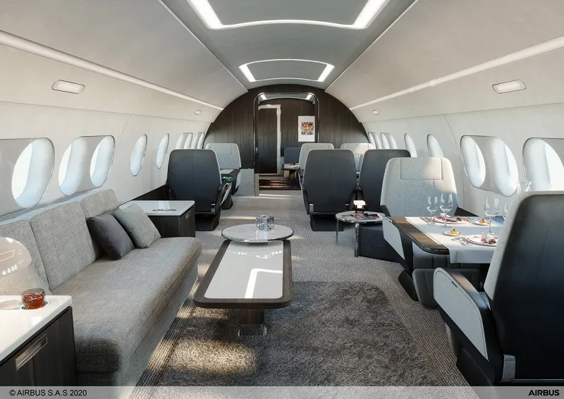 Social distancing made luxurious on new Airbus A220 bizjet